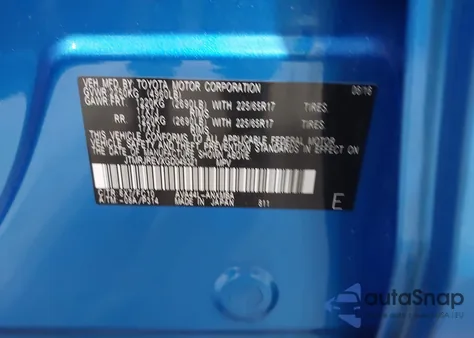 2016 Toyota Rav4 Hybrid Xle из США, поврежденный, VIN JTMRJREVXGD049321